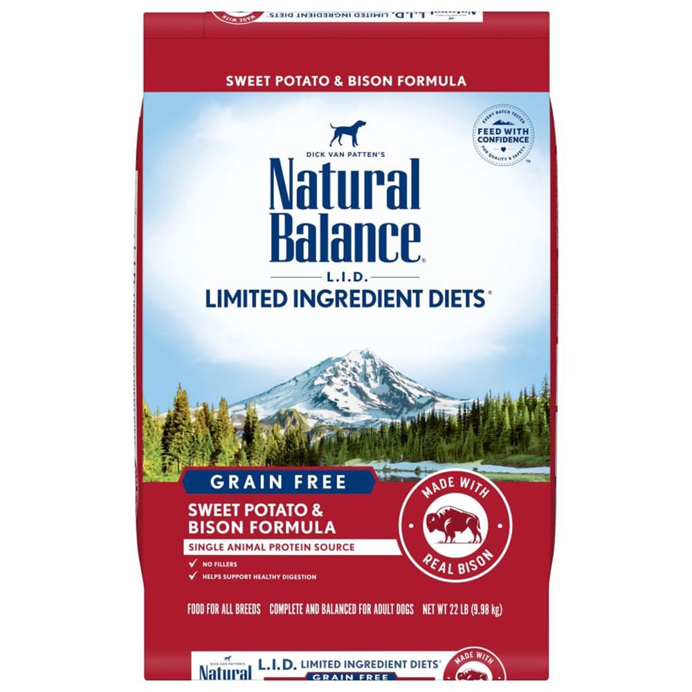 Natural Balance Pet Foods L.I.D. Sweet Potato and Bison Adult Dry Dog Food 22lbs - Pet Supplies - Natural Balance