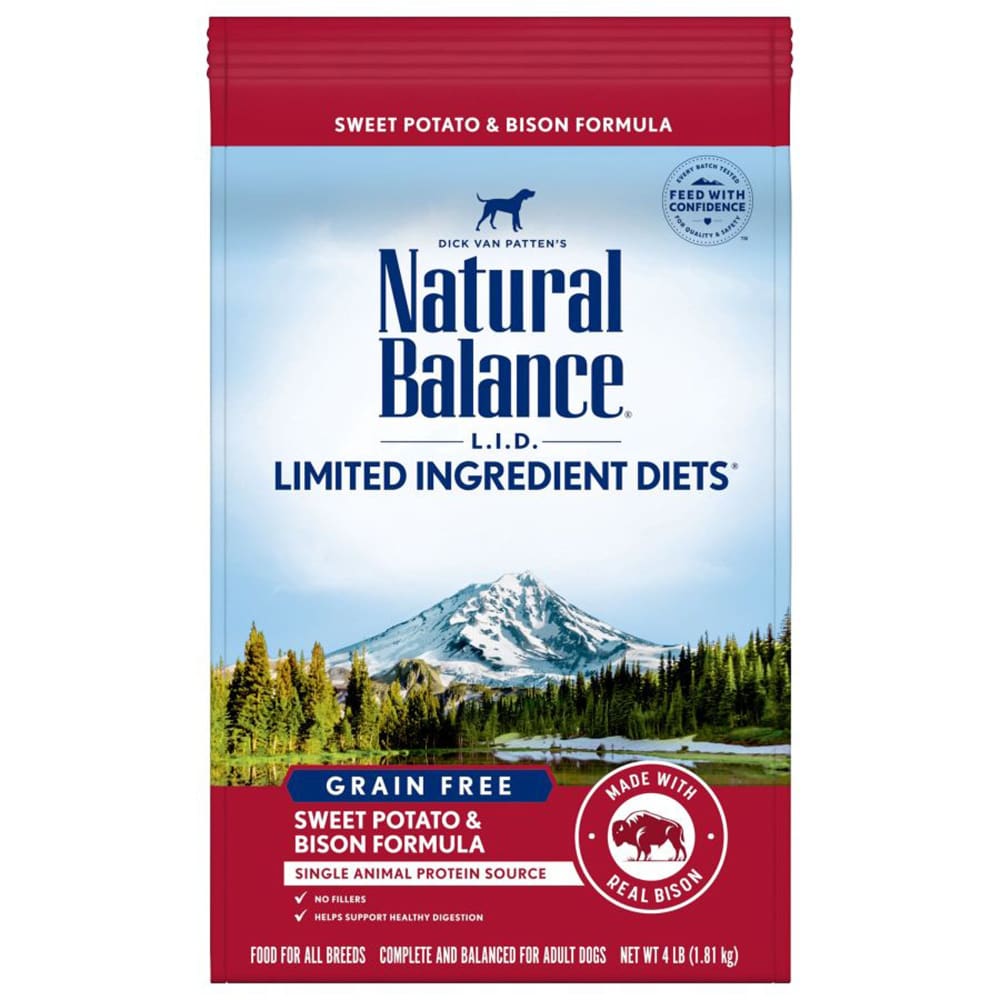 Natural Balance Pet Foods L.I.D. Sweet Potato and Bison Adult Dry Dog Food 4lbs - Pet Supplies - Natural Balance