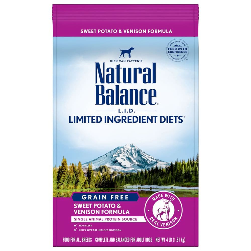 Natural Balance Pet Foods L.I.D. Sweet Potato and Venison Adult Dry Dog Food 4lbs - Pet Supplies - Natural Balance