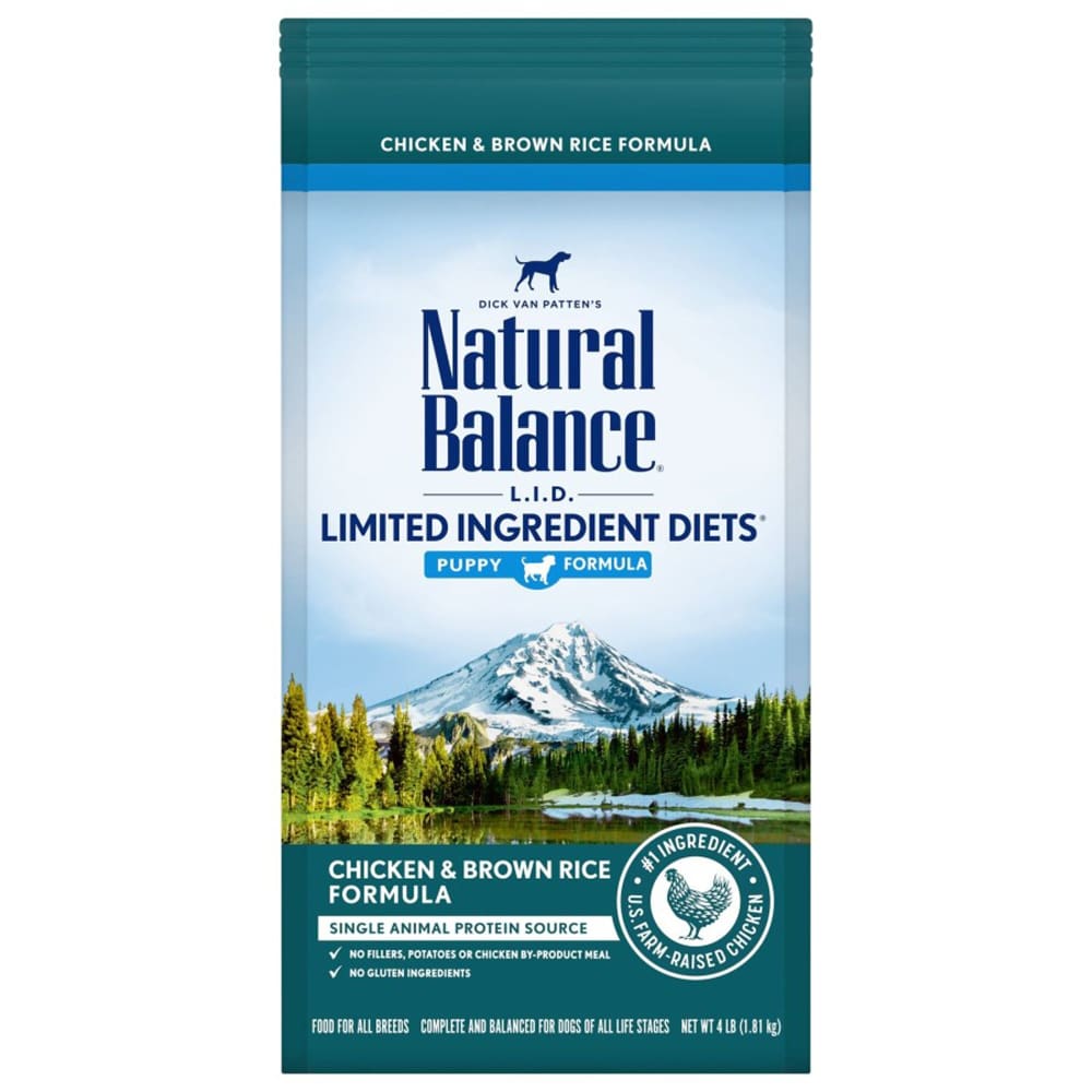 Natural Balance Pet Foods LID Chicken and Brown Rice Puppy Dry Dog Food 4 lb - Pet Supplies - Natural Balance
