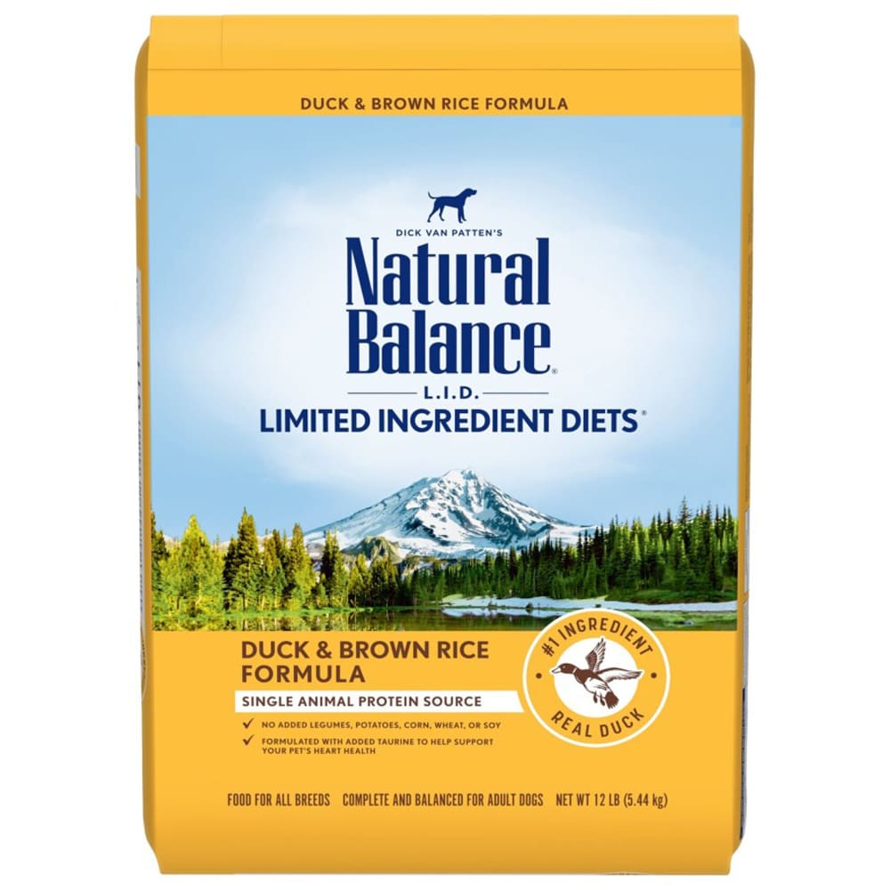 Natural Balance Pet Foods LID Duck and Brown Rice Adult Dry Dog Food 12 lb - Pet Supplies - Natural Balance