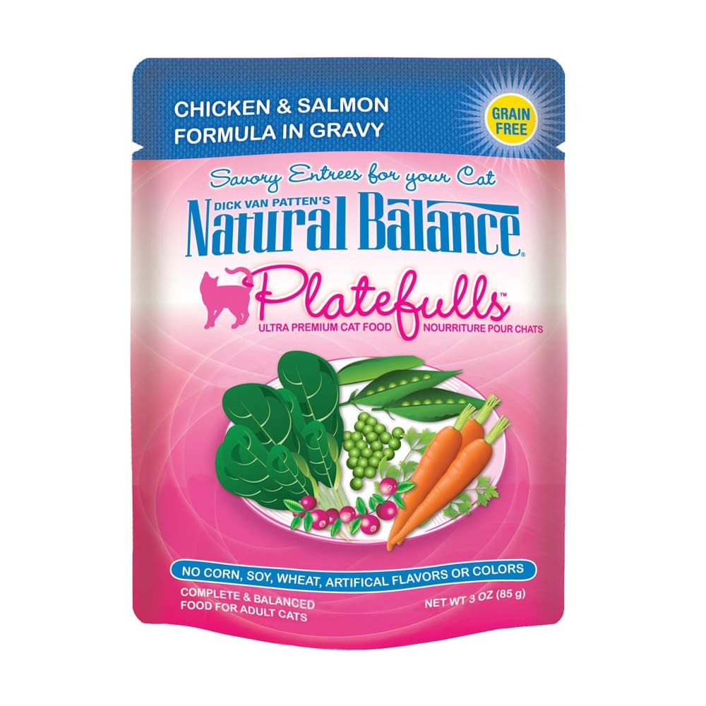 Natural Balance Pet Foods Platefulls Chicken & Salmon Formula in Gravy Cat Wet Food 3 oz 24 Pack - Pet Supplies - Natural Balance