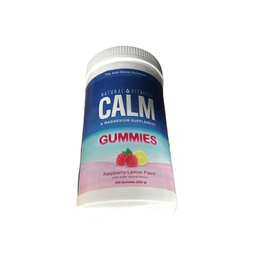 Natural Vitality Calm Gummies, Raspberry-Lemon Flavor, 240 Count - ShelHealth.Com