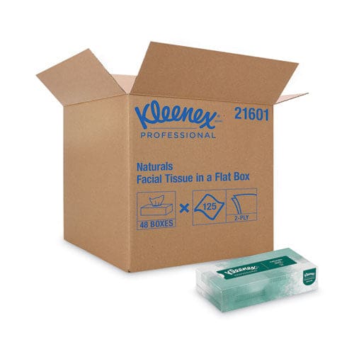Naturals Facial Tissue For Business Flat Box 2-ply White 125 Sheets/box 48 Boxes/carton - Janitorial & Sanitation - Kleenex®
