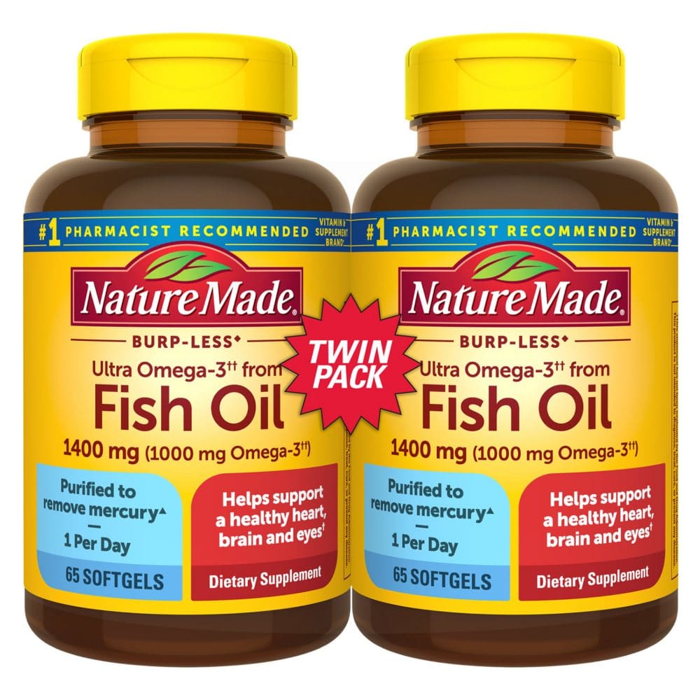 Nature Made Burp-Less Ultra Omega 3 from Fish Oil 1400 mg. Softgels (65 ct. 2pk.) - Supplements - Nature Made