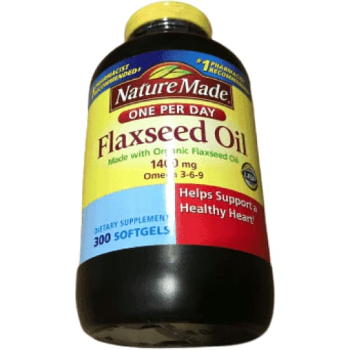 Nature Made Organic Flaxseed Oil 1,400 mg - 300 Softgels - ShelHealth.Com