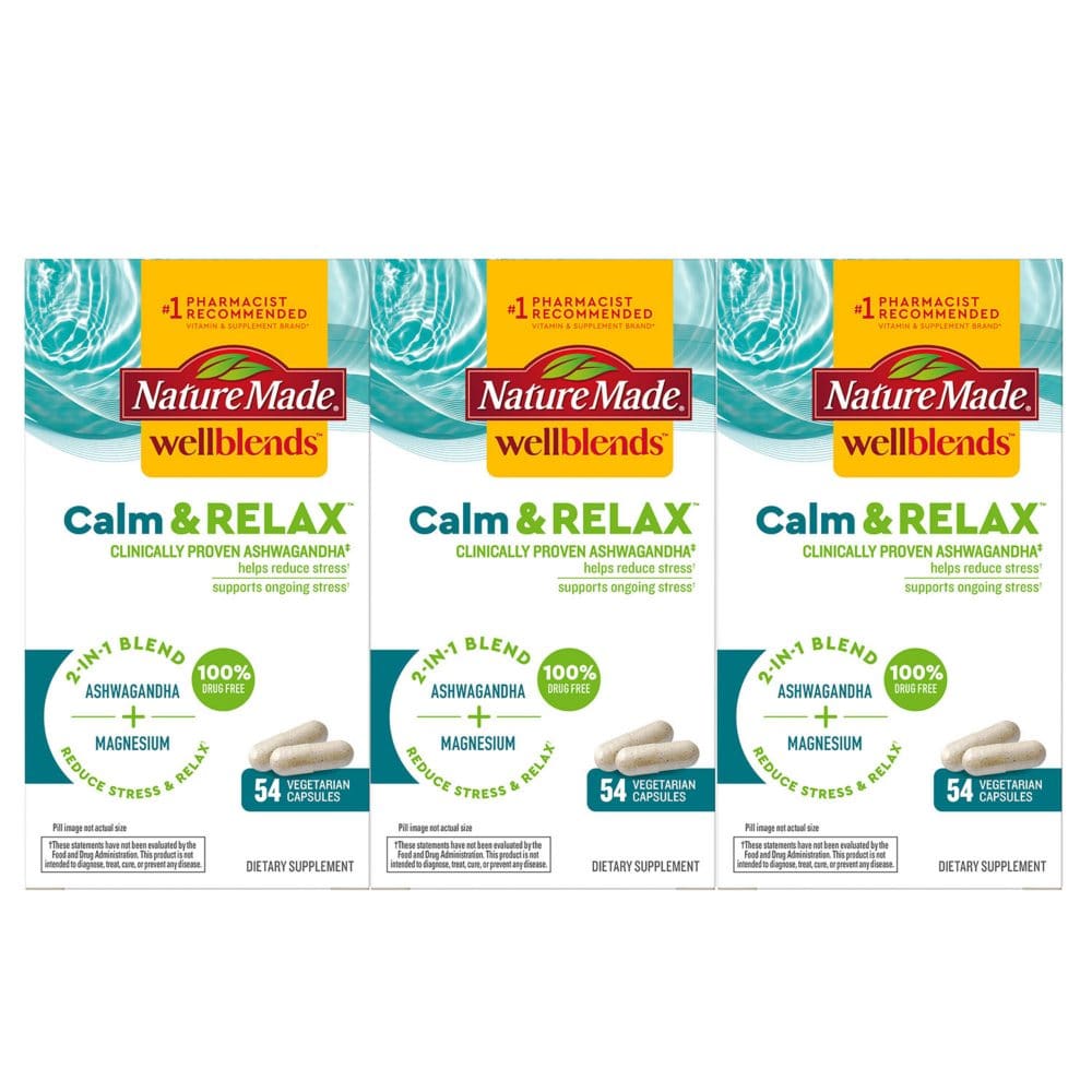 Nature Made Wellblends Calm & Relax Vegetarian Capsules (3 pk. 54 ct./pk.) - Supplements - Nature Made