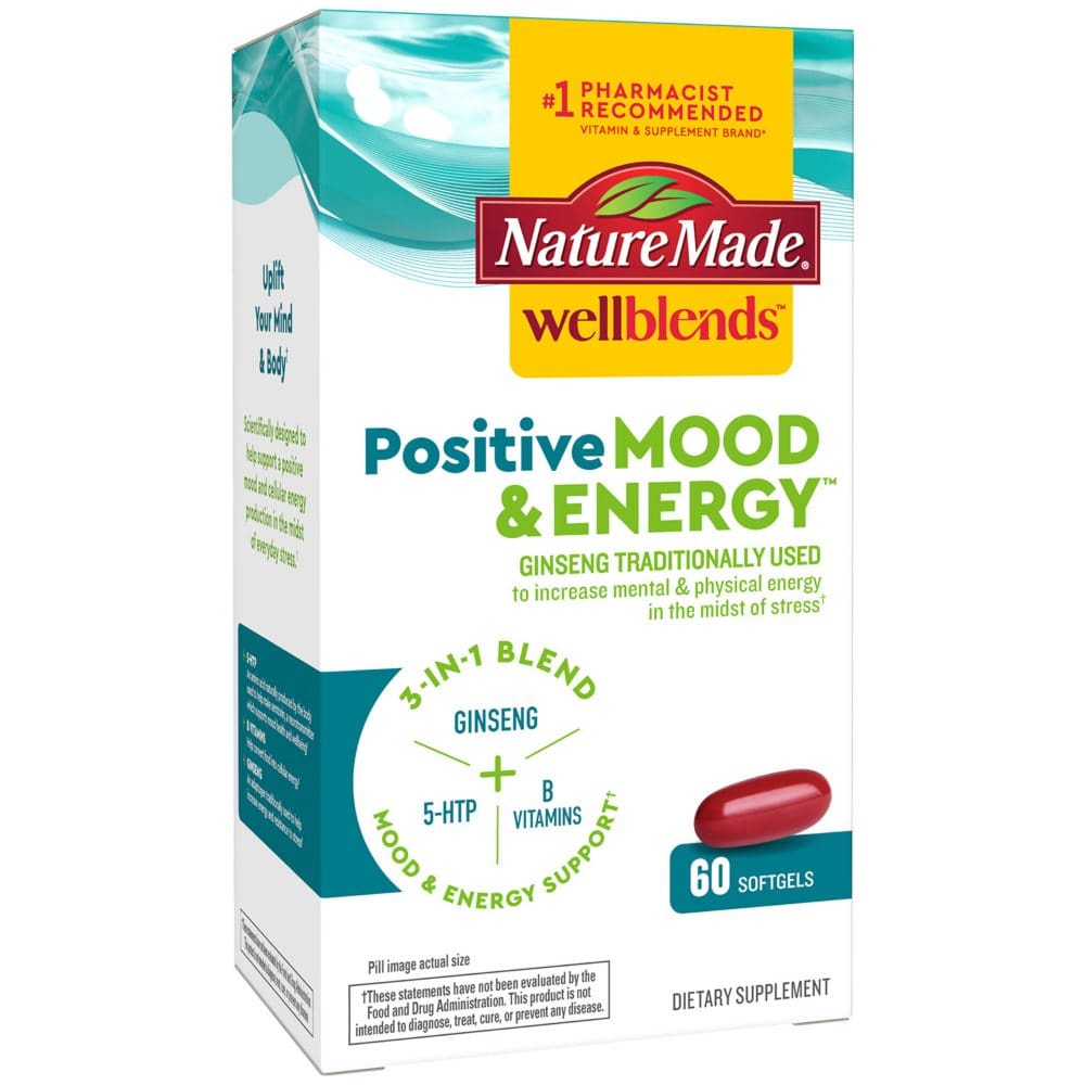Nature Made Wellblends Positive Mood & Energy 3-in-1 Softgels (60 ct.) - Supplements - Nature Made