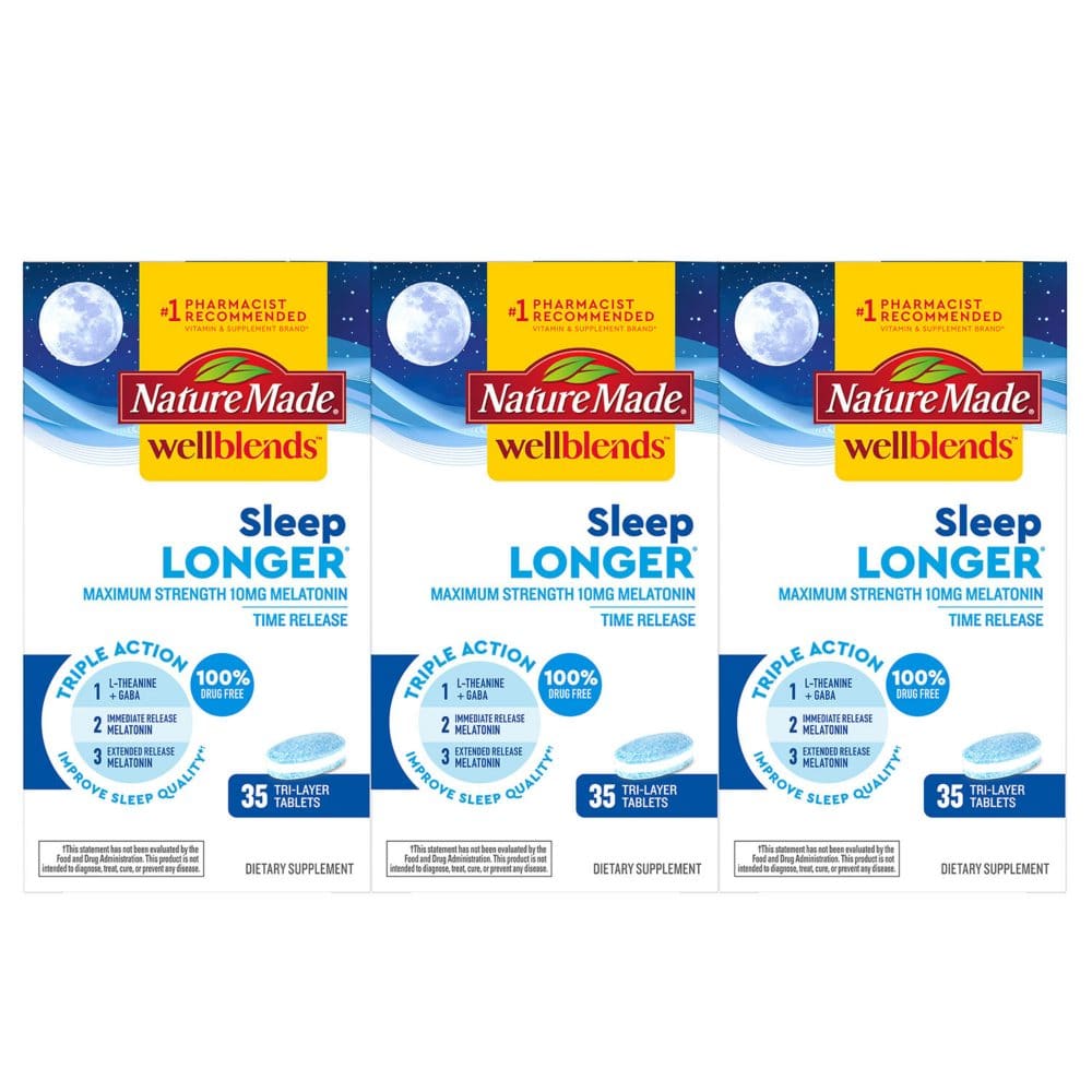 Nature Made Wellblends Sleep Longer Triple Action Tablets (3 pk. 35 ct./pk.) - Sleep Aids - Nature Made
