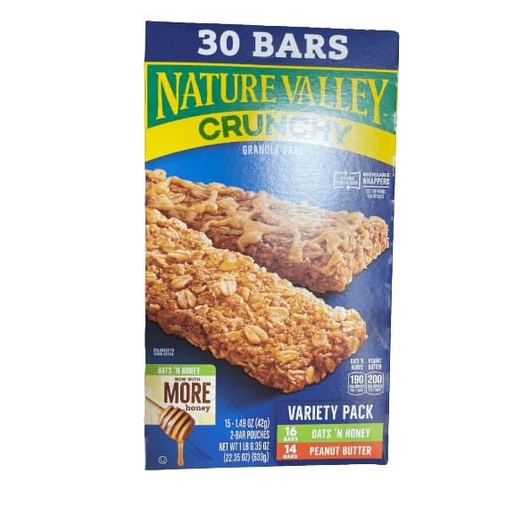 Nature Valley Nature Valley Granola Bars, Crunchy, Peanut Butter and Oats 'n Honey, 30 Bars