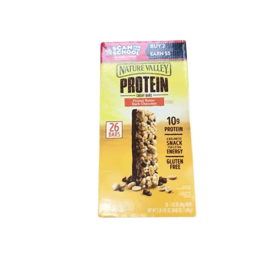 Nature Valley Protein Peanut Butter Dark Chocolate Gluten-free Chewy Bars (1.42 oz., 26 pk.) - ShelHealth.Com