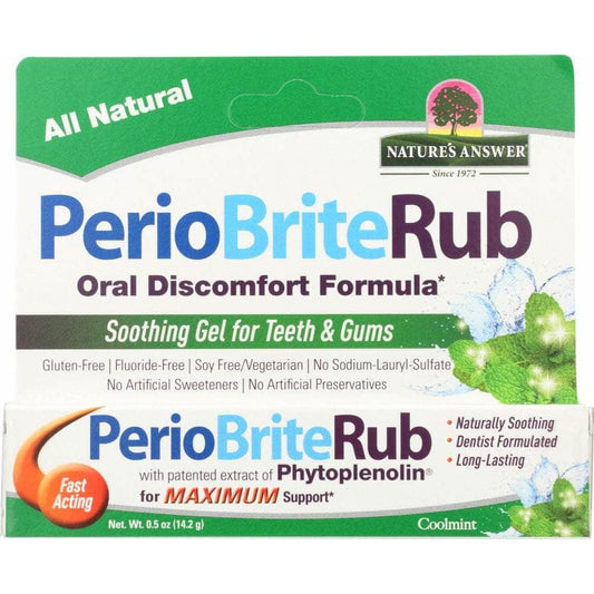 NATURES ANSWER Nature'S Answer Periobriterub Soothing Gel For Teeth & Gums Cool Mint, 0.5 Oz