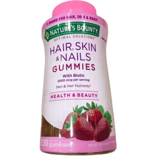 Nature's Bounty Extra Strength Hair Skin Nails, 230 Gummies - ShelHealth.Com