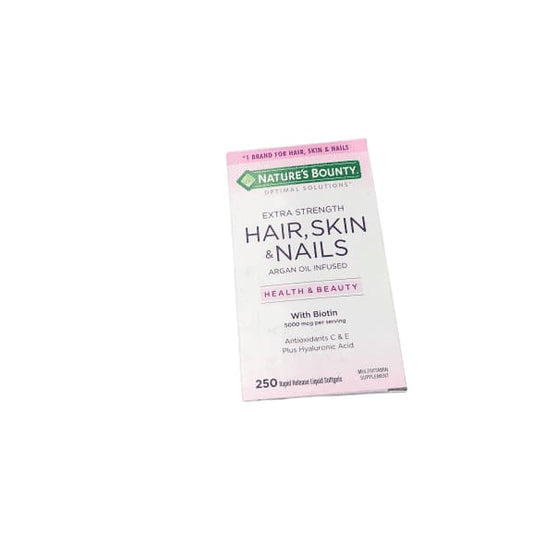 Nature's Bounty Optimal Solutions Hair Skin & Nails Extra Strength, 250 Softgels - ShelHealth.Com