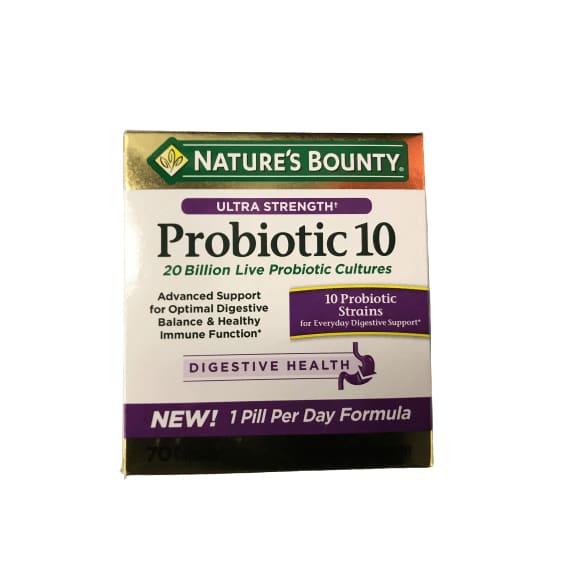 Nature's Bounty Probiotic, Ultra Strength 10 70 Capsules - ShelHealth.Com