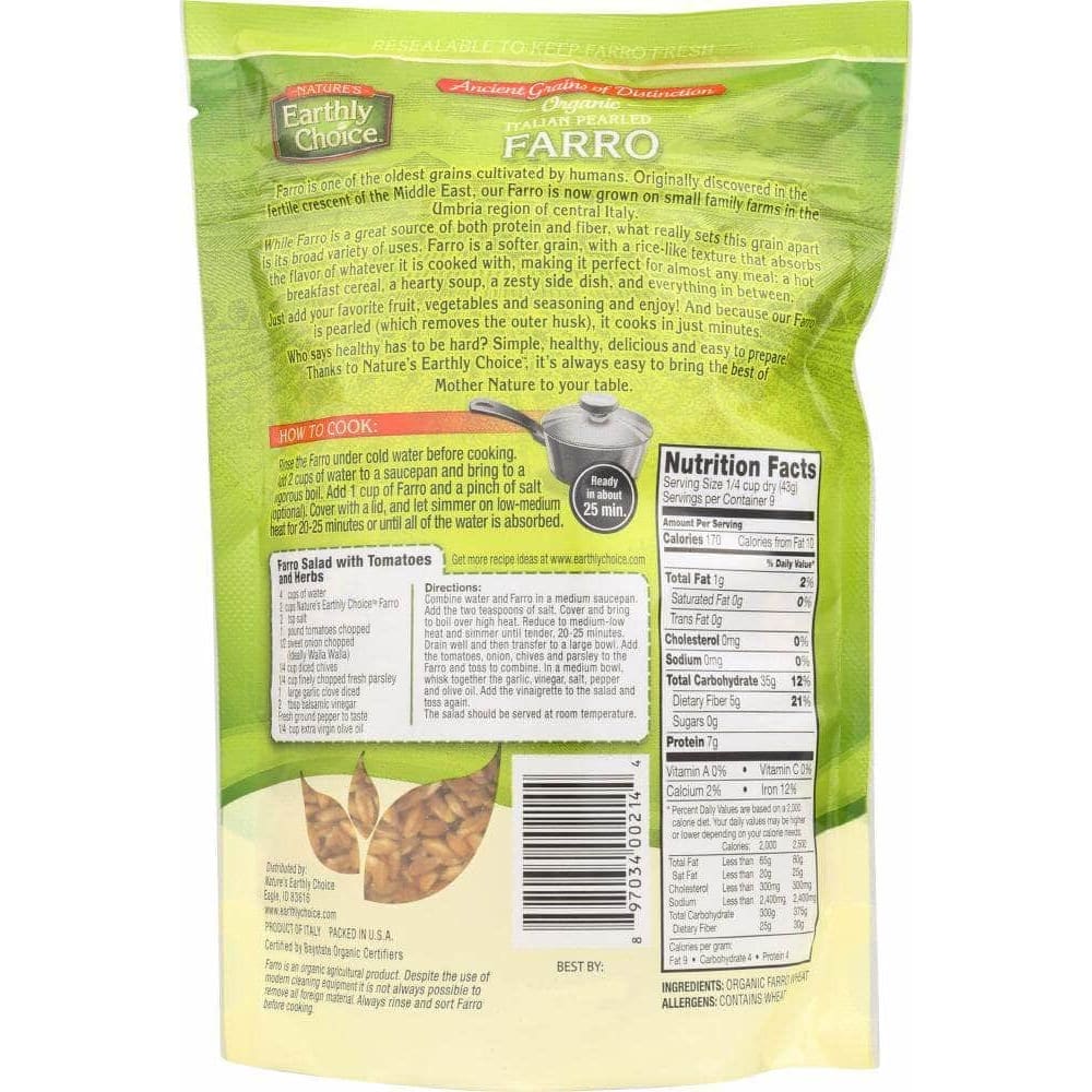 Natures Earthly Choice Nature's Earthly Choice Organic Italian Pearled Farro, 14 oz