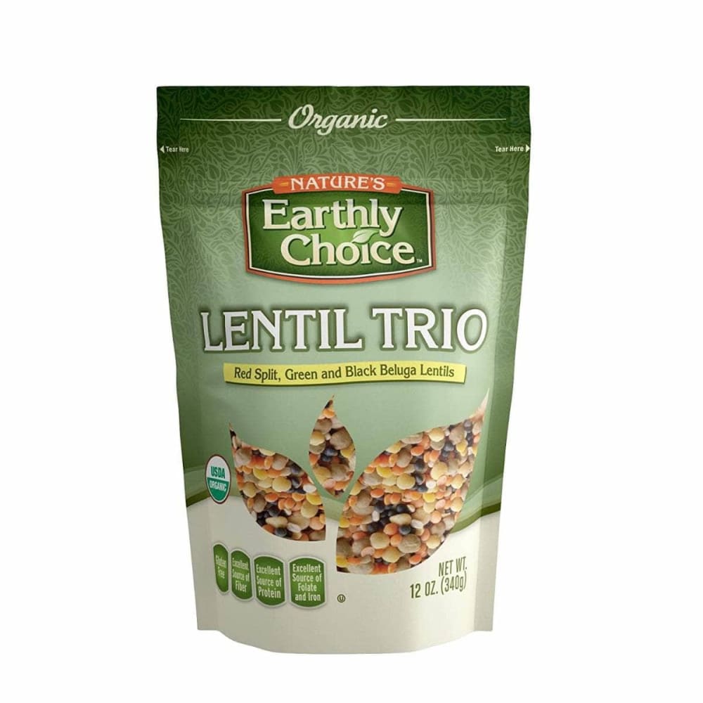 NATURES EARTHLY CHOICE NATURES EARTHLY CHOICE Organic Lentil Trio Red Split Green And Black Beluga Lentils, 12 oz