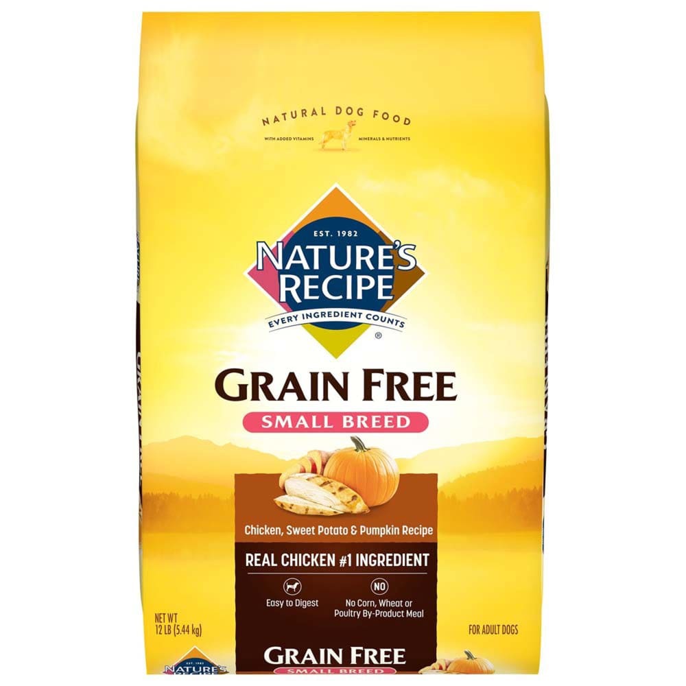 Natures Recipe Grain Free Small Breed Chicken Sweet Potato and Pumpkin 4 lb - Pet Supplies - Natures Animals