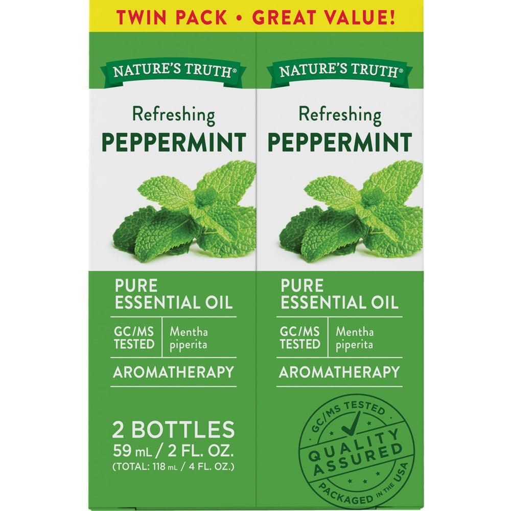 Nature’s Truth Peppermint Pure Essential Oil Twin Pack (2 pk. 2 fl. oz./pk.) - Supplements - Nature’s Truth