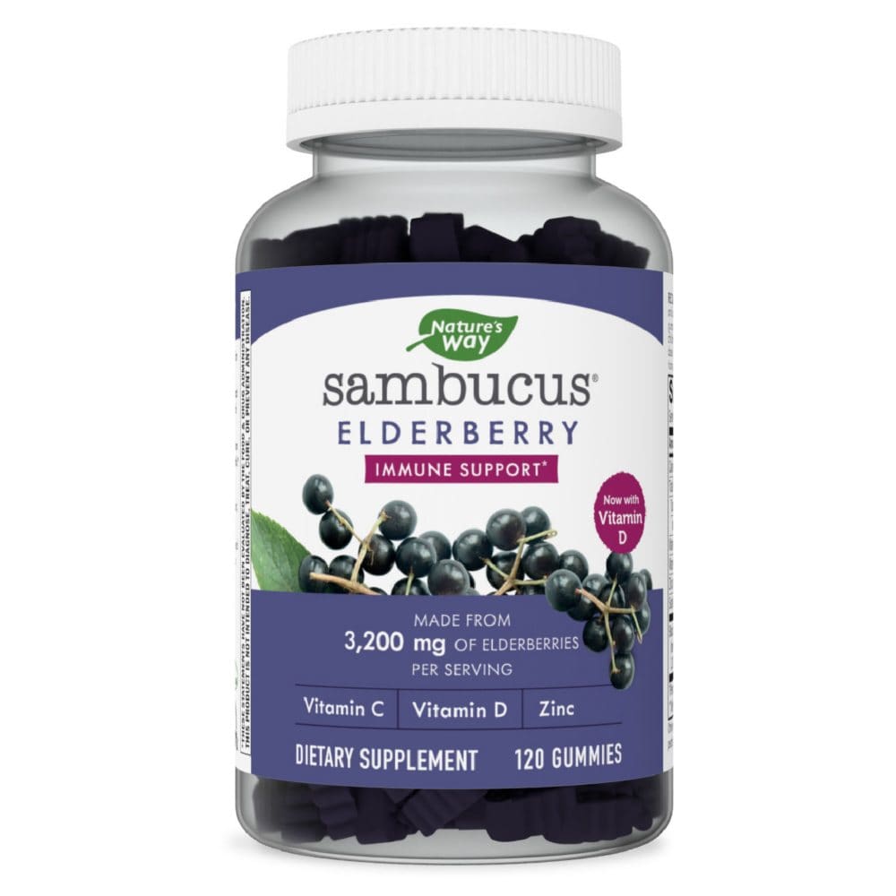 Nature’s Way Sambucus Elderberry Herbal Supplement Gummies Gluten Free (120 ct.) - Supplements - Nature’s Way