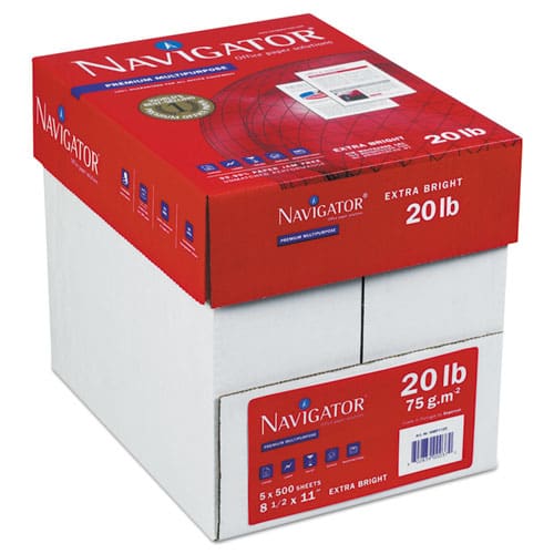 Navigator Premium Multipurpose Copy Paper 97 Bright 20lb Bond Weight 8.5 X 11 White 500/ream 10 Reams/carton 40 Cartons/pallet - School