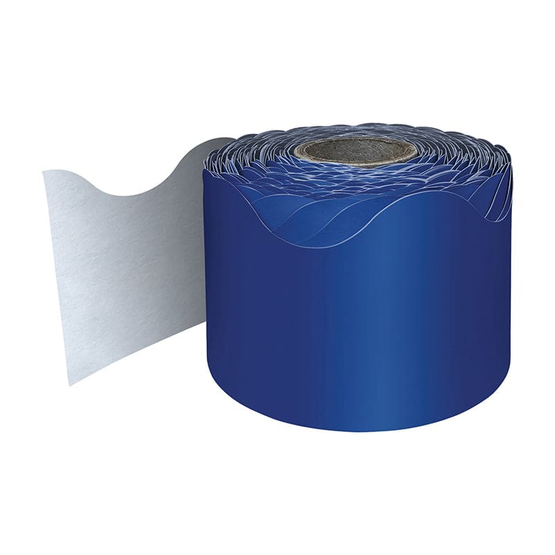 Navy Rolled Scalloped Borders (Pack of 6) - Border/Trimmer - Carson Dellosa Education