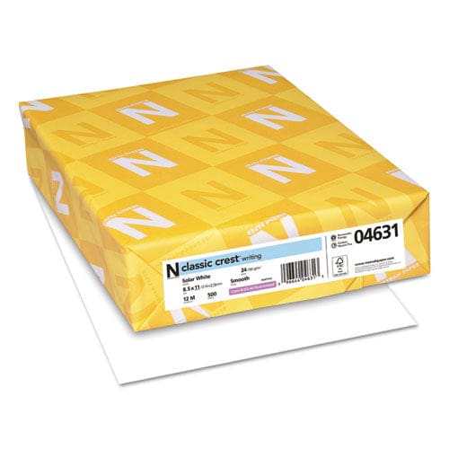 Neenah Paper Classic Crest Stationery 97 Bright 24 Lb Bond Weight 8.5 X 11 Solar White 500/ream - Office - Neenah Paper