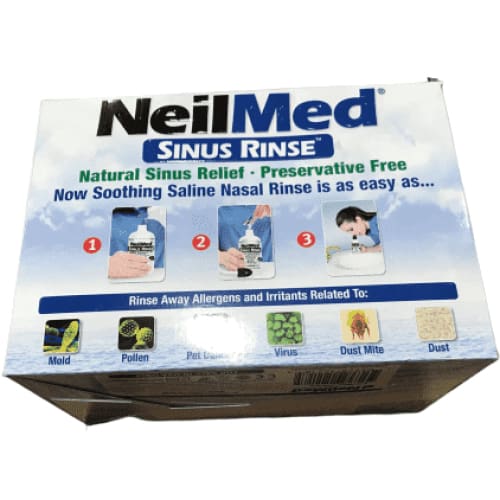 NeilMed Sinus Rinse - 2 Bottles - 250 Premixed Packets - ShelHealth.Com