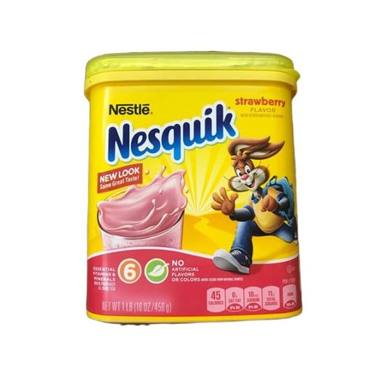 Nesquik Milk Shake Powder, Strawberry, 16 Ounce - ShelHealth.Com