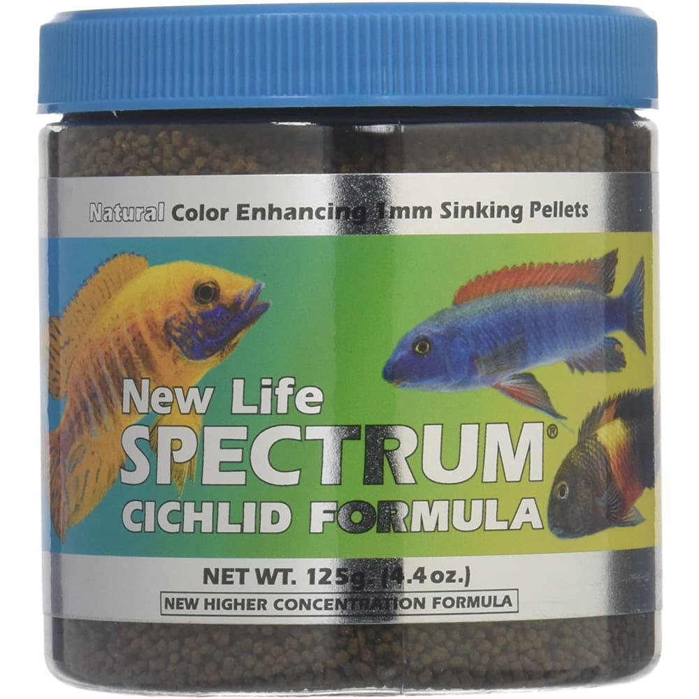 New Life Spectrum Cichlid Sinking Pellets Fish Food 2.8 oz Regular - Pet Supplies - New Life