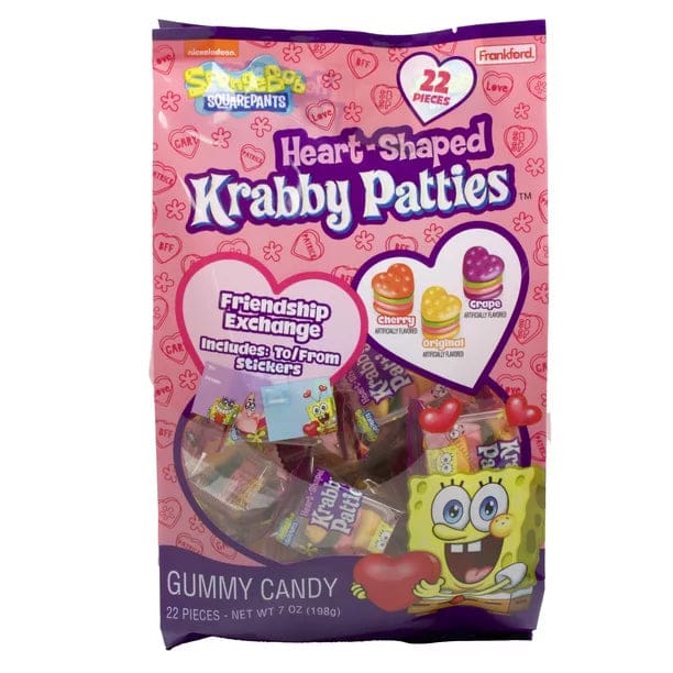 Nickelodeon Krabby Patties Gummy Candy Valentine’s Exchange 22 Count 7oz - Nickelodeon
