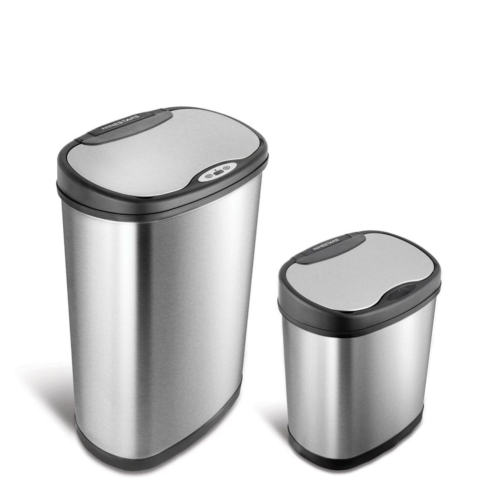 Nine Stars Combo Sensor Trash Can Stainless Steel (13.2 gal / 3.2 gal) - Trash Cans - Nine