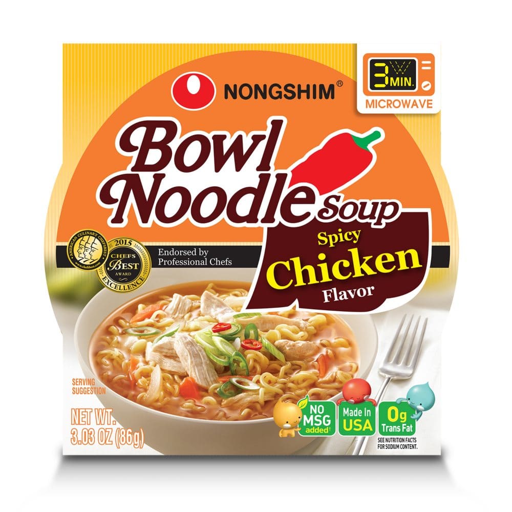 Nongshim Bowl Noodle Soup Spicy Chicken (3.03 oz. 12 pk.) - Canned Foods & Goods - Nongshim Bowl