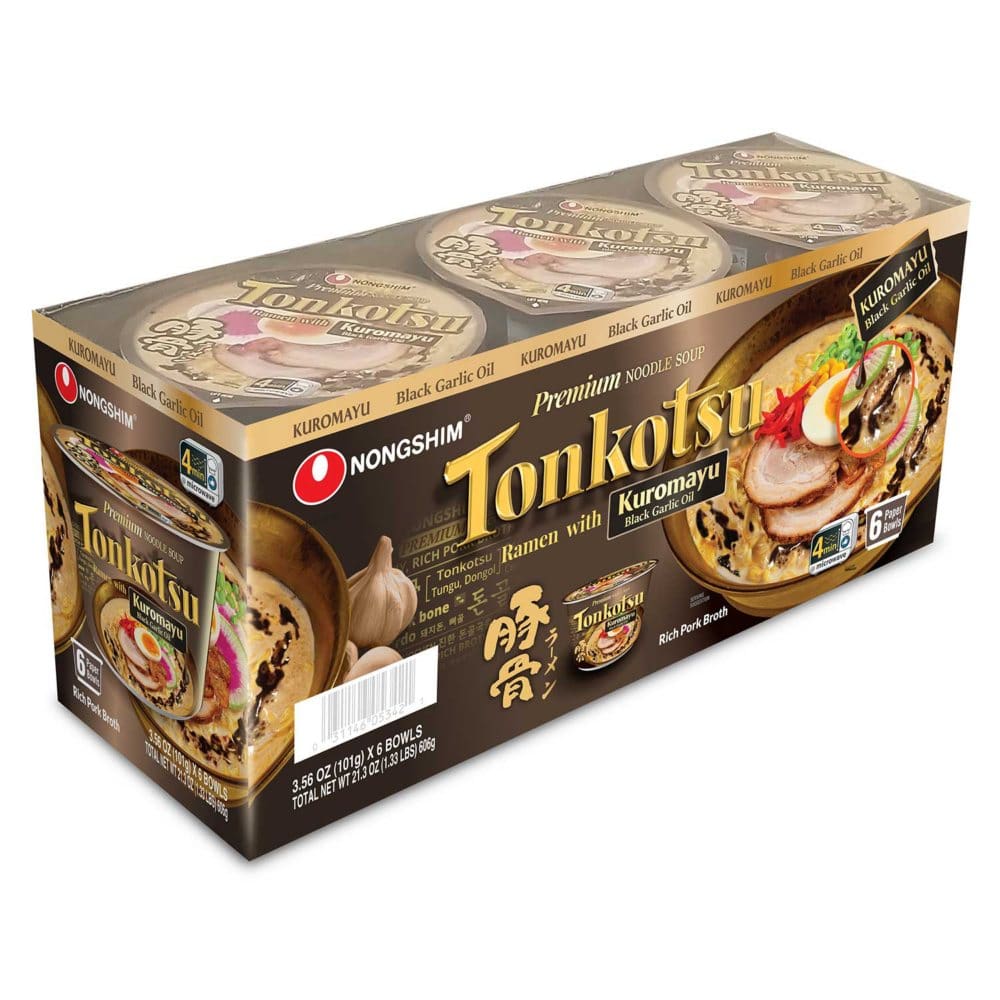 Nongshim Premium Tonkotusu Kuromayu Noodle Soup (6 pk.) - Canned Foods & Goods - Nongshim Premium