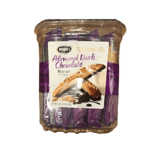 Nonni's Almond Dark Chocolate Biscotti With Real Almonds, 25 Count - ShelHealth.Com