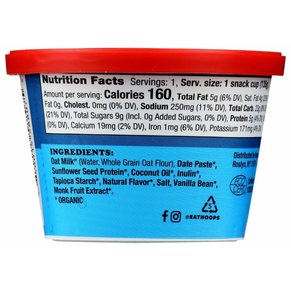 Noops Grocery > Dairy, Dairy Substitutes and Eggs NOOPS: Pudding Oatmilk Vanl Org, 4.75 oz