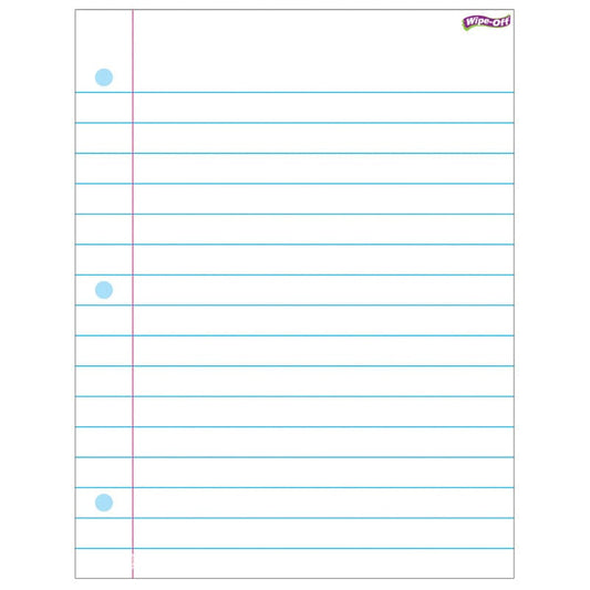 Notebook Paper Wipe Off Chart 17X22 (Pack of 10) - Dry Erase Sheets - Trend Enterprises Inc.