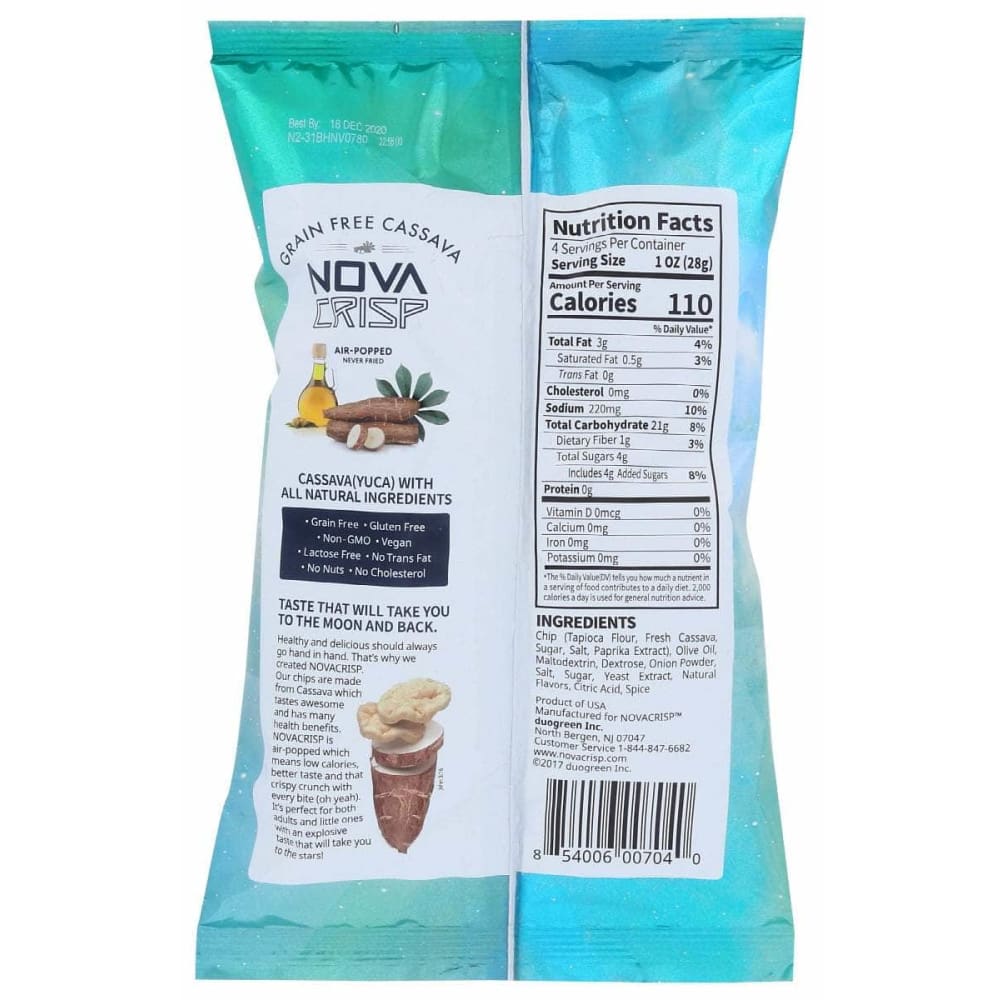 NOVACRISP Novacrisp Chip Cassava Maui Onion, 4 Oz