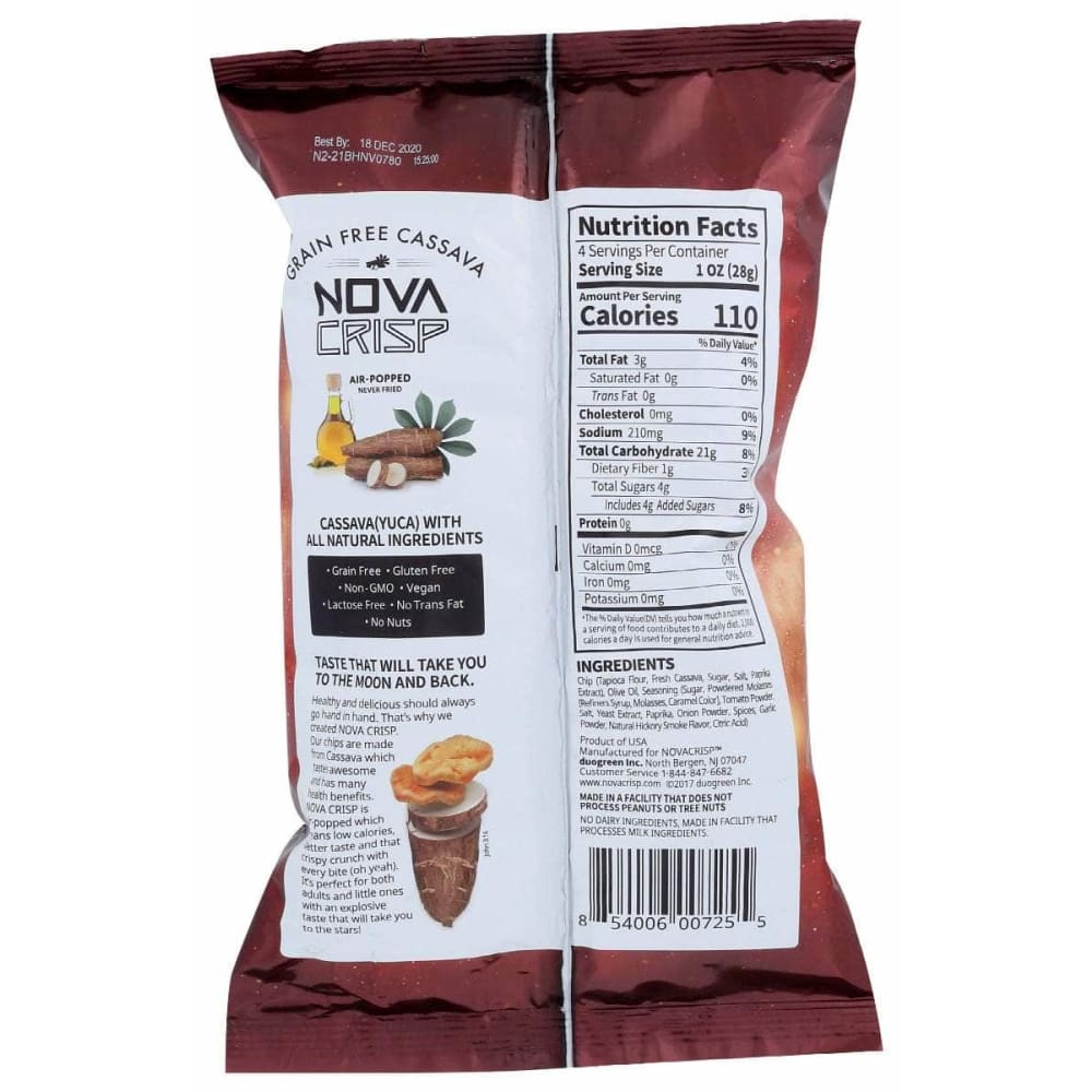 NOVACRISP Novacrisp Chip Cassava Popd Bbq, 4 Oz