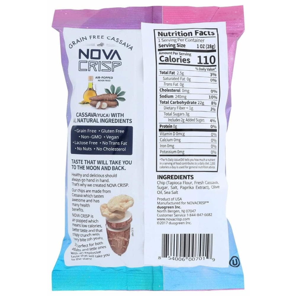 NOVACRISP Novacrisp Chips Cassava Ssalt, 1 Oz