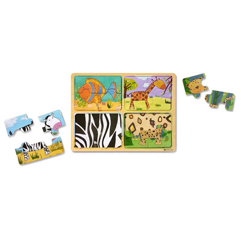 Np Wooden Puzzle Animal Patterns (Pack of 2) - Wooden Puzzles - Melissa & Doug