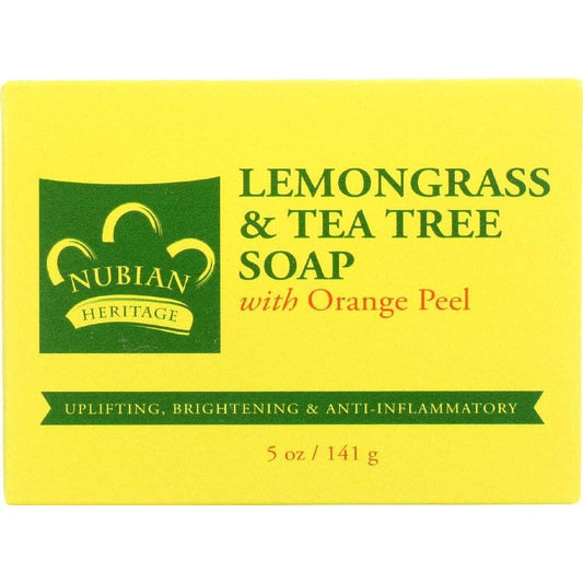 NUBIAN HERITAGE Nubian Heritage Bar Soap Lemongrass And Tea Tree With Orange Peel, 5 Oz