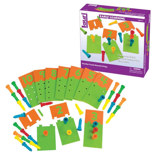 Number Puzzle-Boards & Pegs 10 Boards 55 Pegs Storage Tub - Pegs - Playmonster LLC (patch)