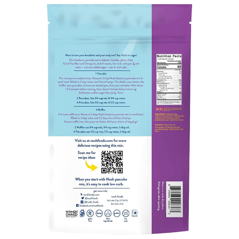 NUSH: Blueberry Pancake Mix 9 oz - Grocery > Cooking & Baking > Baking Ingredients - NUSH