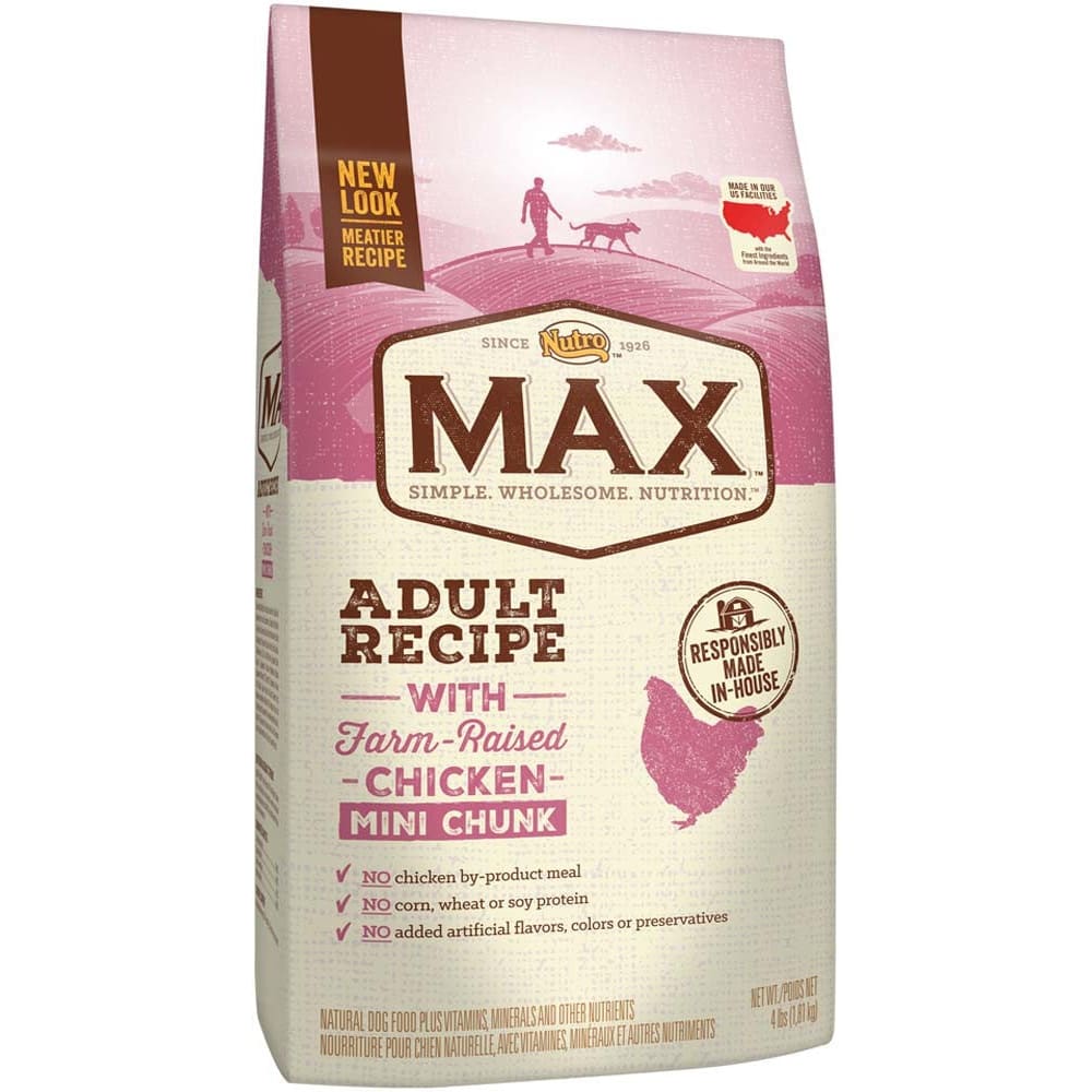Nutro Max Adult Recipe With Farm Raised Chicken Mini Chunk Dry Dog Food 4 Pounds - Pet Supplies - Nutro