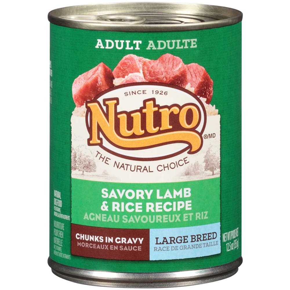 Nutro Products Savory Lamb and Rice Chunks In Gravy Large Breed Canned Dog Food 12Ea/12.5 Oz 12 Pk - Pet Supplies - Nutro