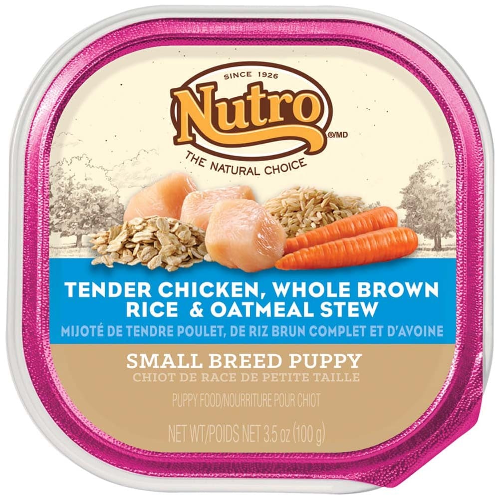 Nutro Products Tender Chicken Oatmeal and Brown Rice Stew Small Breed Puppy Food 24Ea/3.5 Oz 24 Pk - Pet Supplies - Nutro
