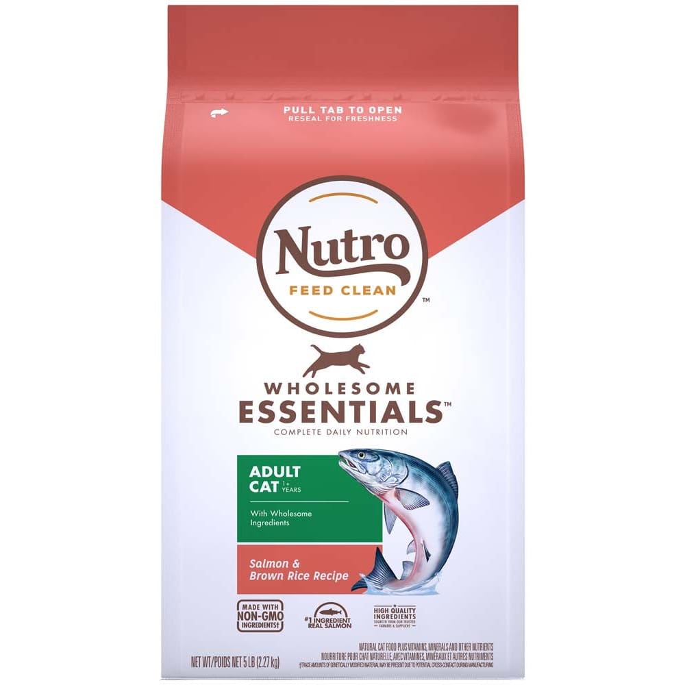 Nutro Products Wholesome Essentials Salmon and Whole Brown Rice Dry Cat Food 5 lb - Pet Supplies - Nutro