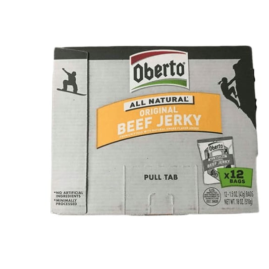 Oberto All Natural Beef Jerky, Original, 1.5 oz, 12 ct - ShelHealth.Com