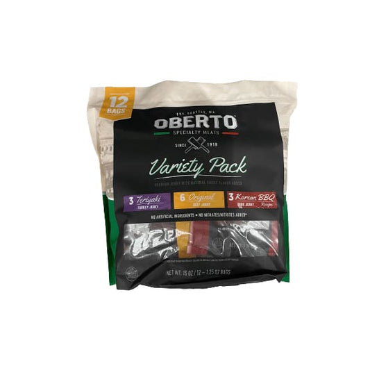 Oberto Oberto Variety Pack Jerky Beef, 3 Flavors, 12 x 1.25 oz.